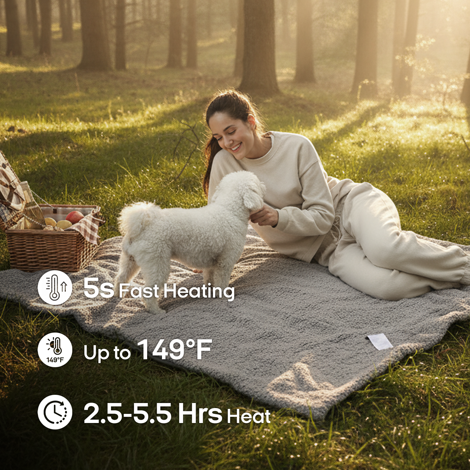 2-in-1 Cordless Wearable Heated Blanket