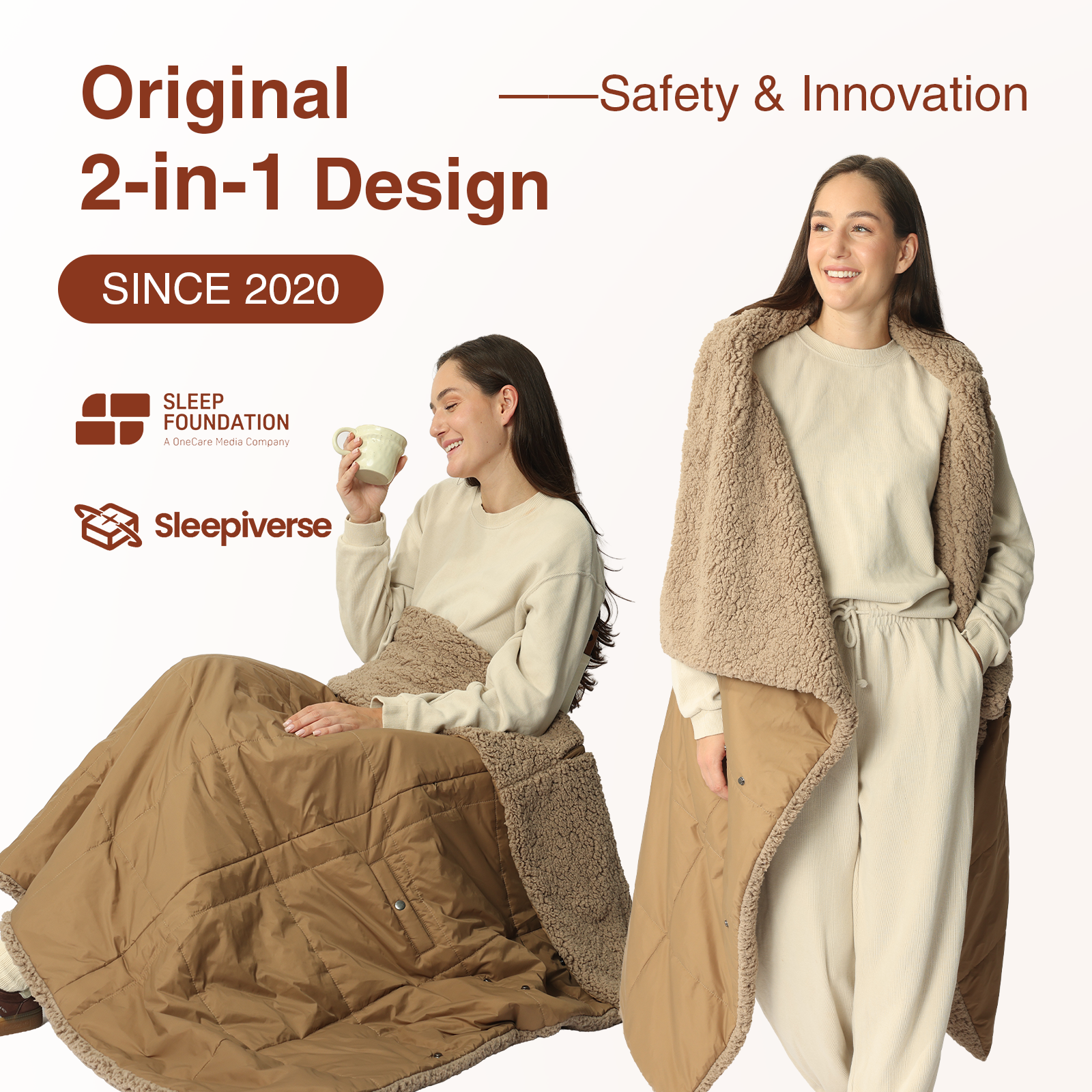 2-in-1 Cordless Wearable Heated Blanket