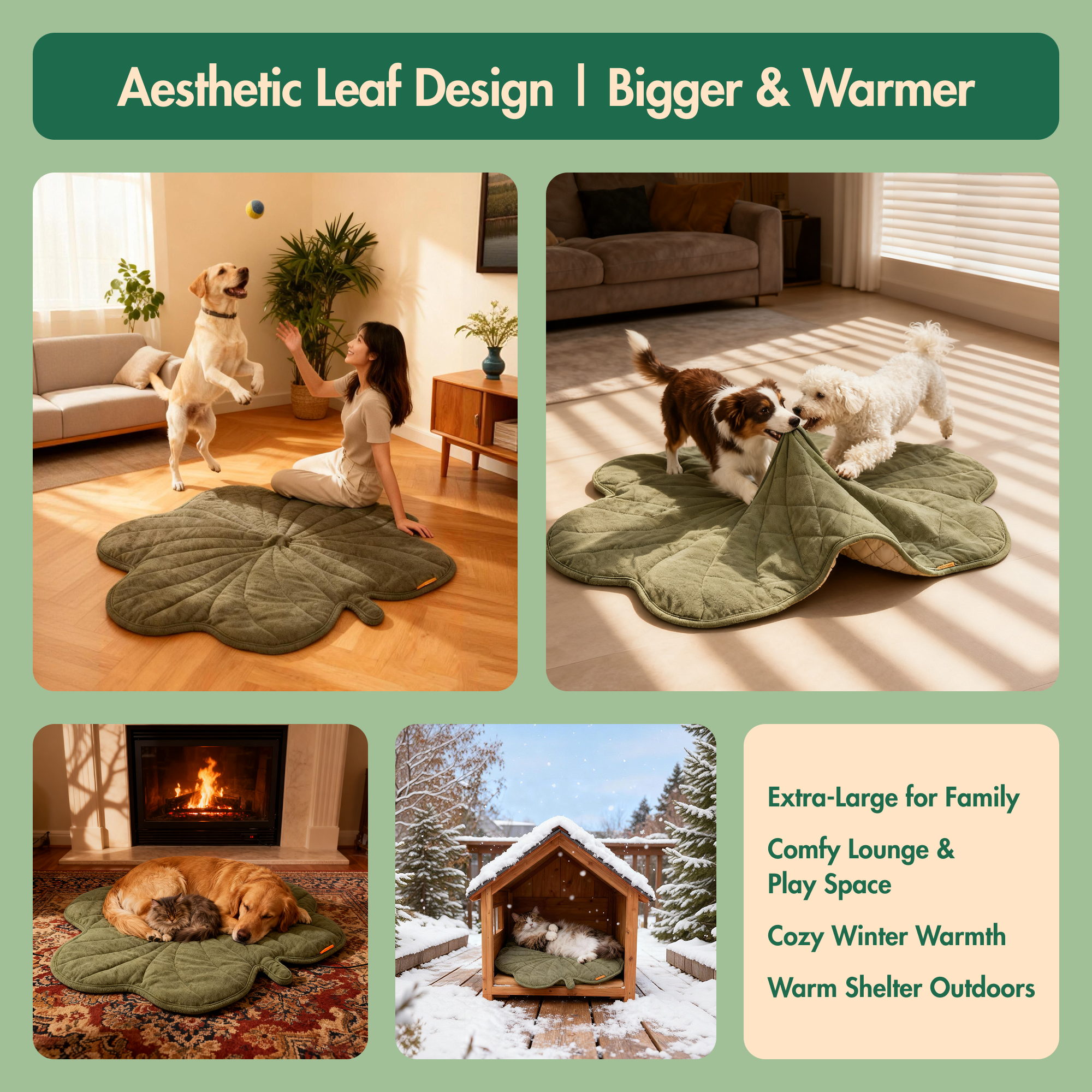 Maple Leaf-Shaped Pet Heating Mat
