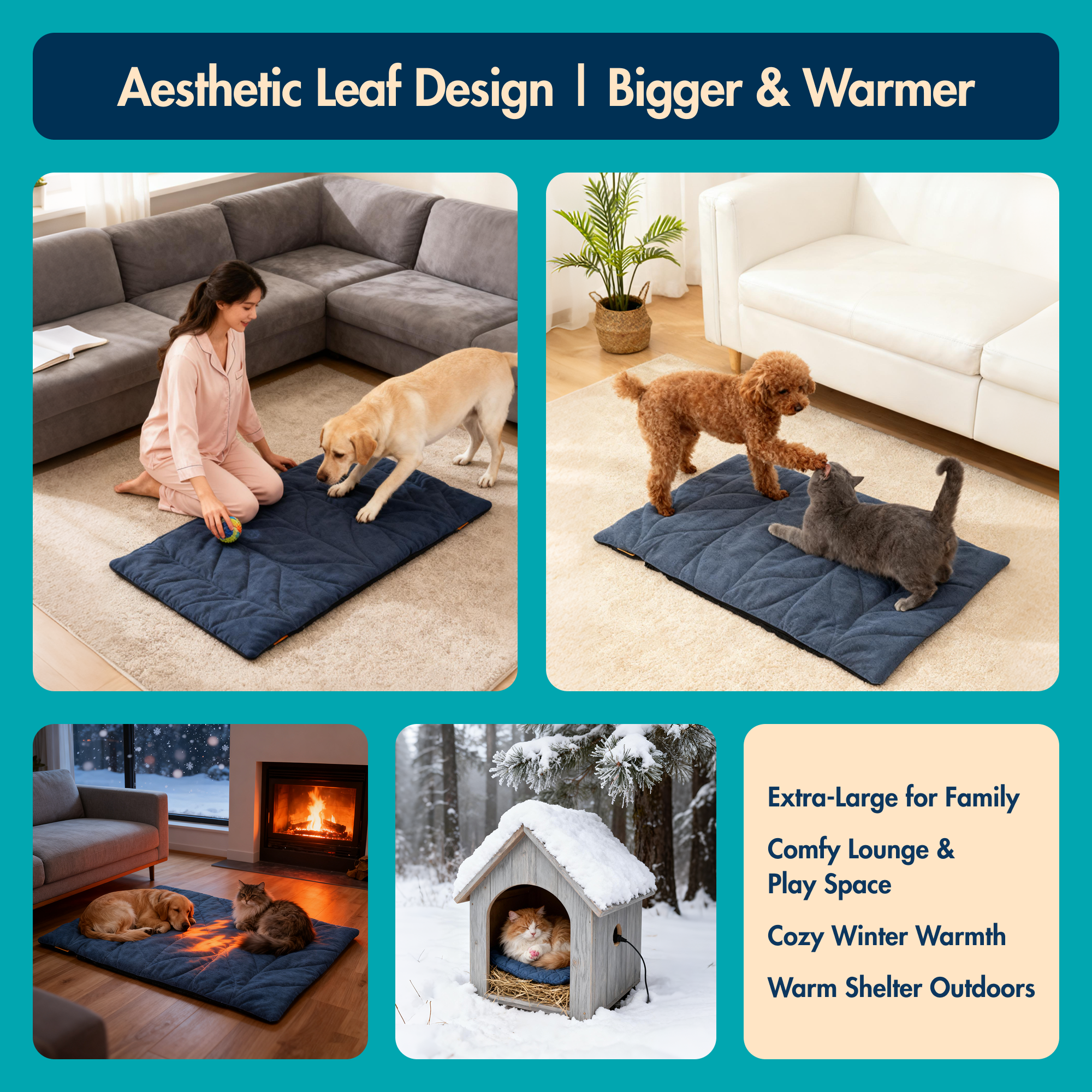 Square Electric Heated Pet Mat