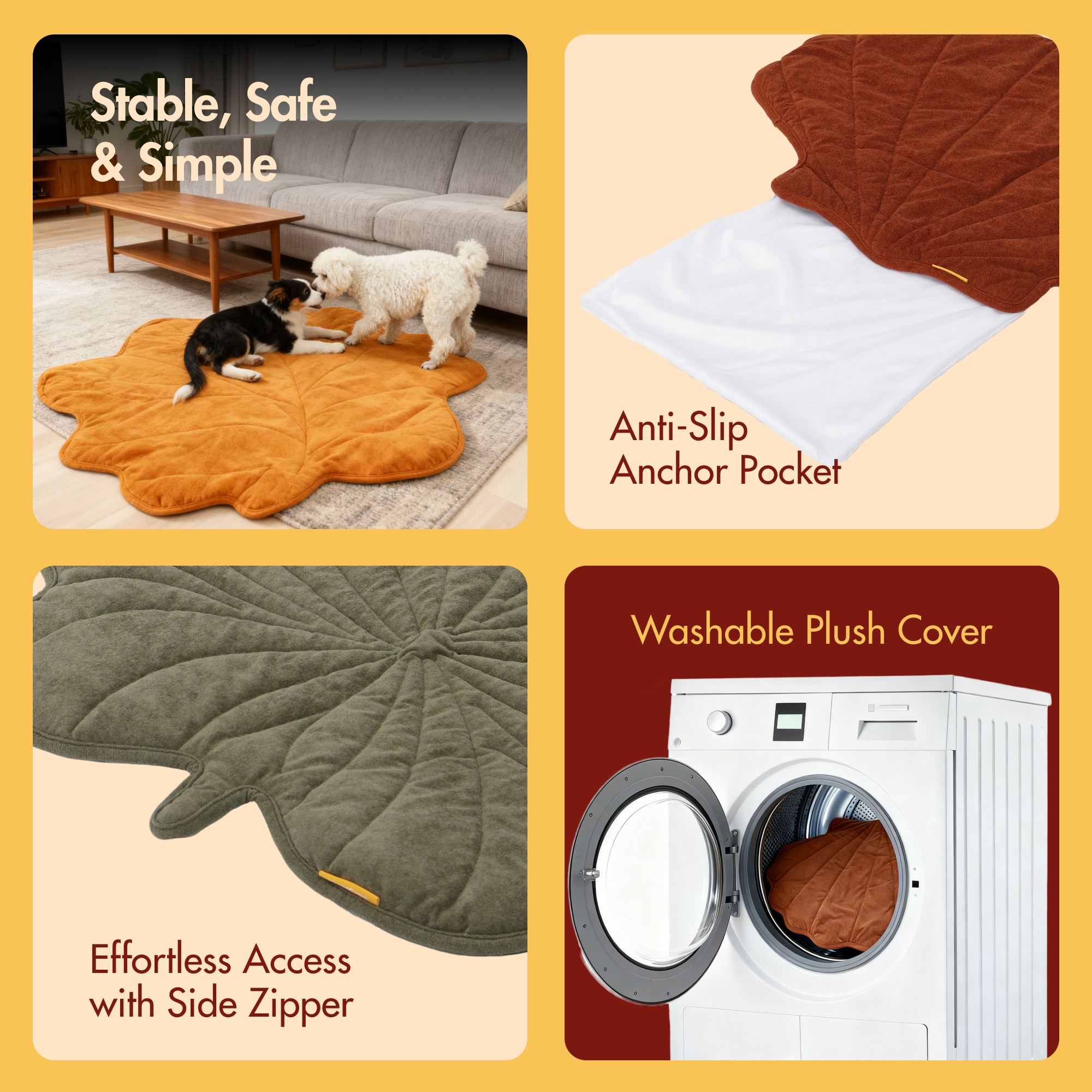 Maple Leaf-Shaped Pet Heating Mat