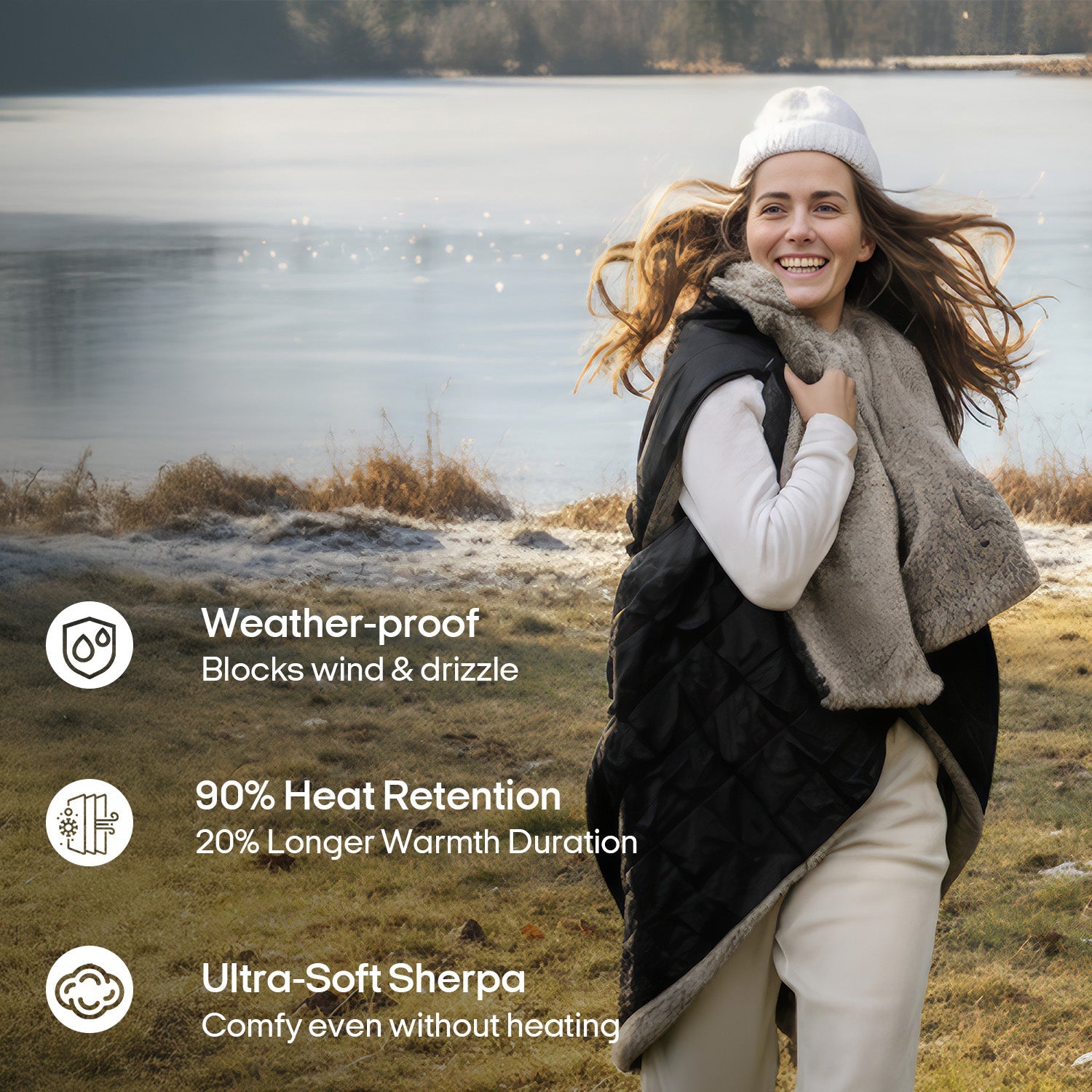 2-in-1 Cordless Wearable Heated Blanket （Waist Belt Edition）