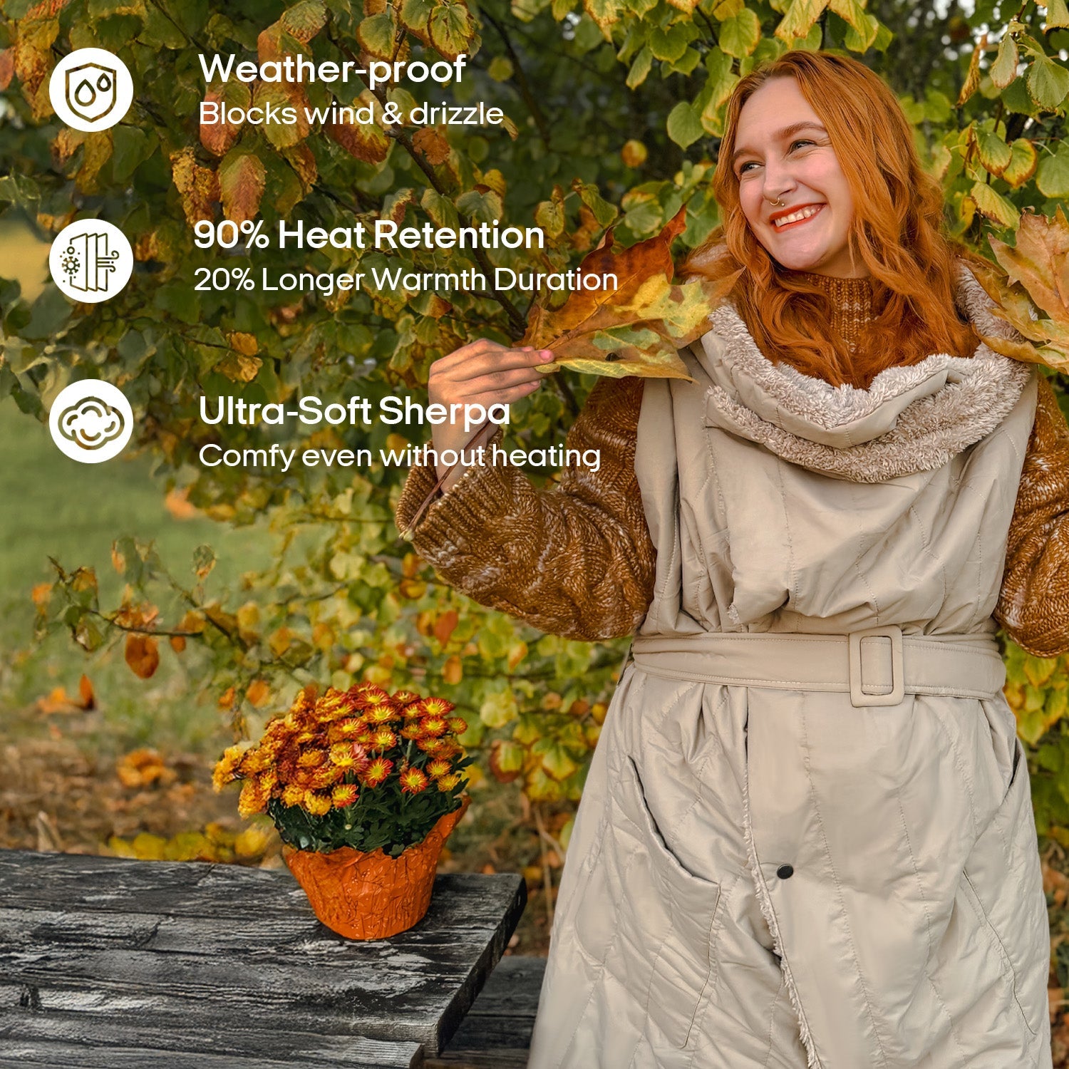 2-in-1 Cordless Wearable Heated Blanket （Waist Belt Edition）