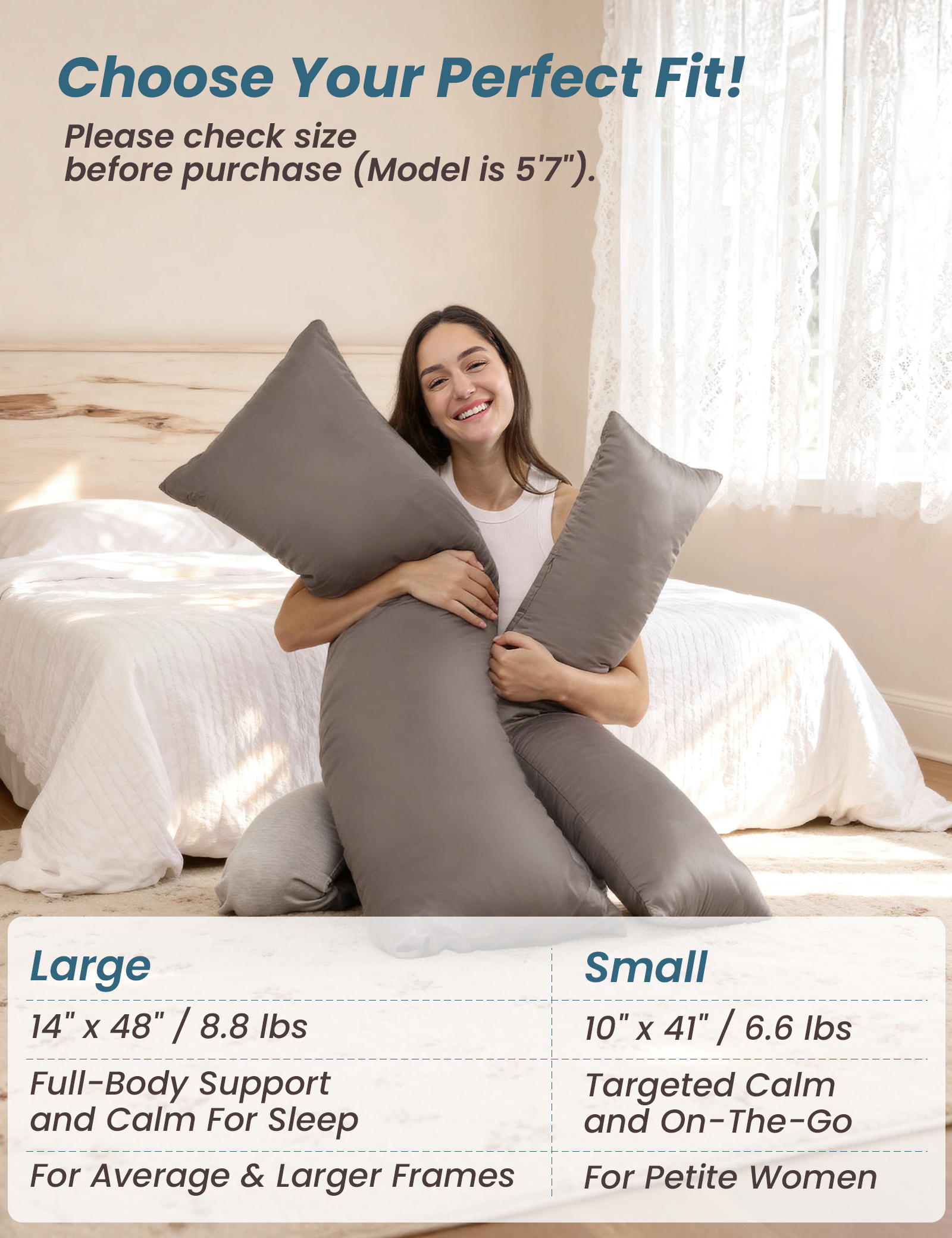 Bamboo Calm Weighted Body Pillow